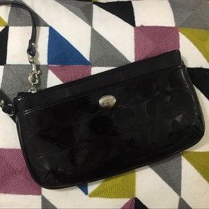 Black Patent Leather Coach Wristlet